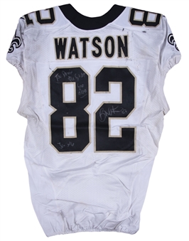 2014 Ben Watson Game Used & Signed New Orleans Saints Jersey (Beckett)